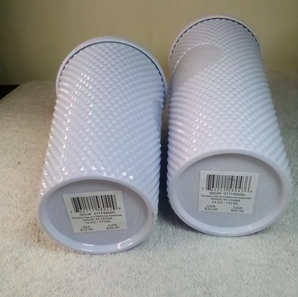 Starbucks Studded white bling Tumblrs - Picture 4 of 10